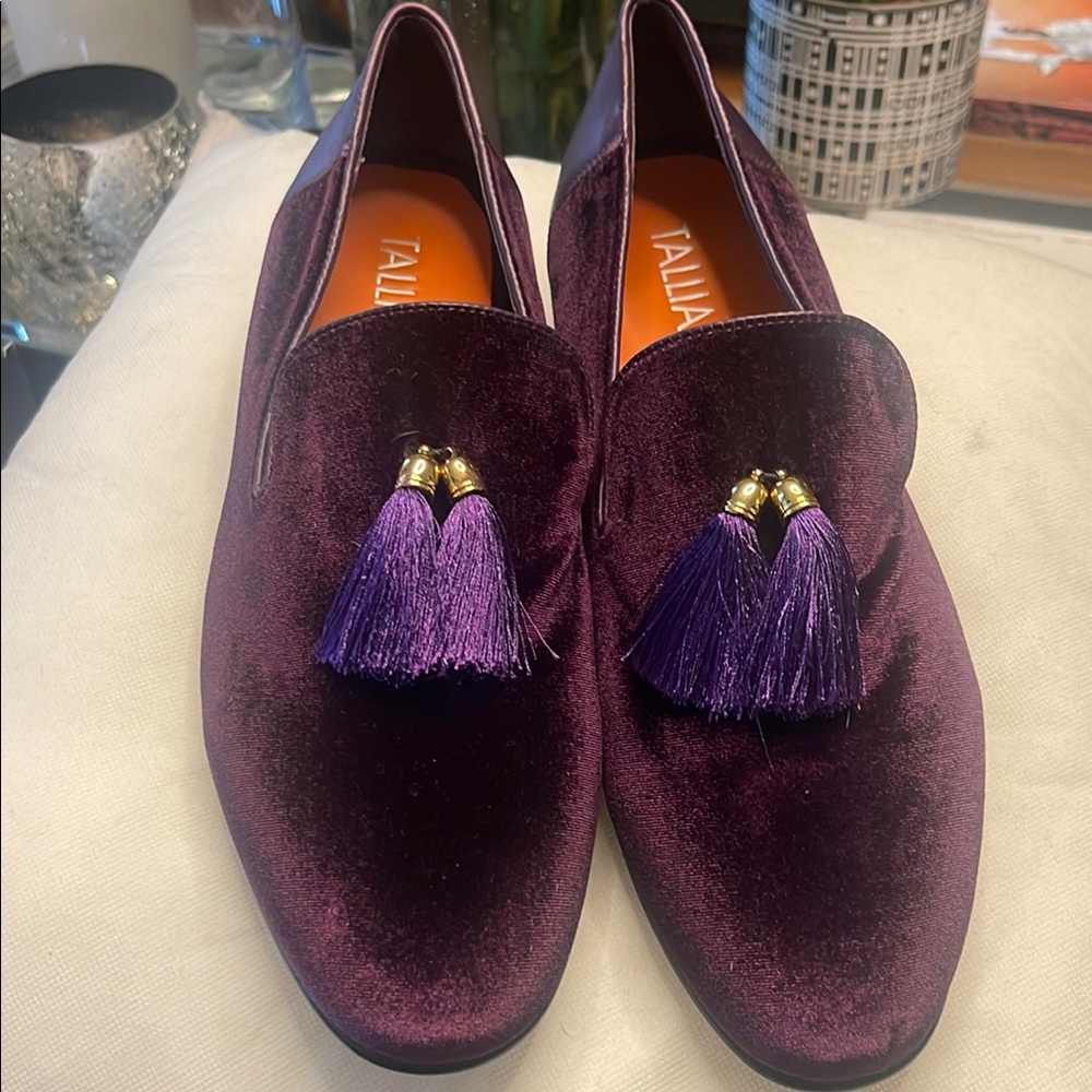 TALLIA Purple Velvet Tassel Loafers